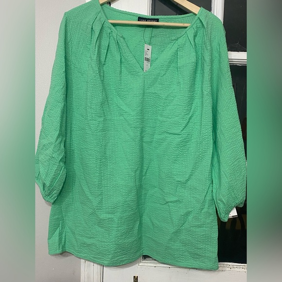 Lane Bryant Mint Green Textured Tunic - 16 - Picture 2 of 6